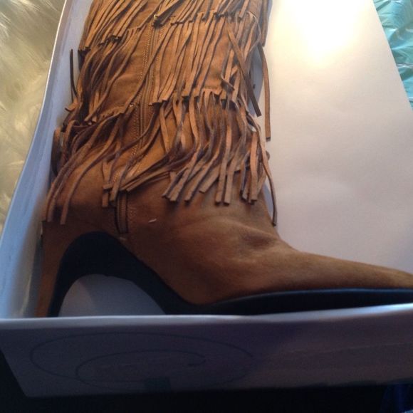 “ On Sale” Fringed Knee High - High Heel Boots - Picture 8 of 8